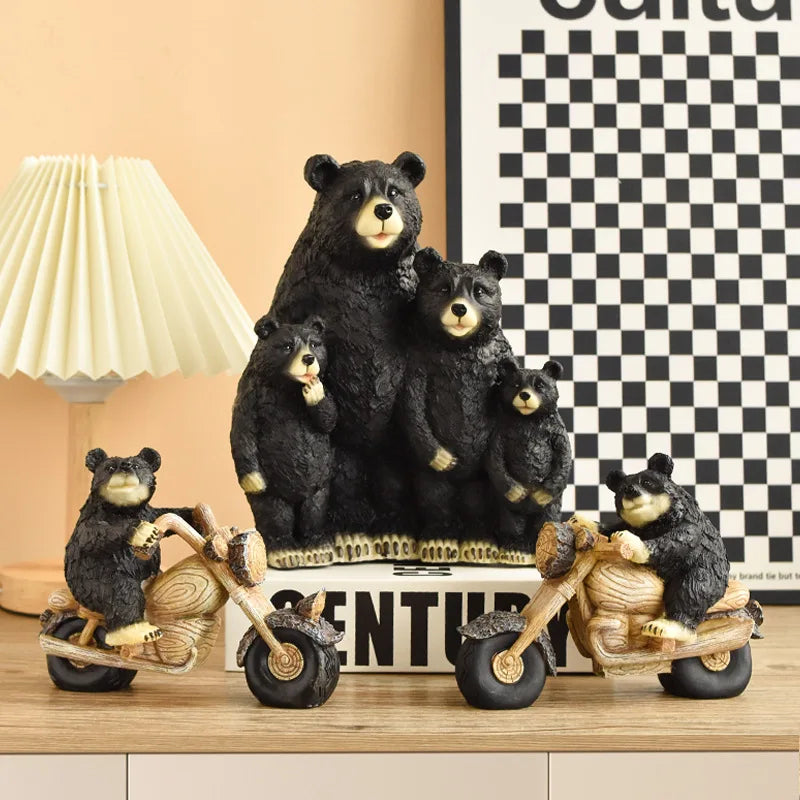 Black Bear Display Home Living Room TV Cabinet Porch Decoration Home Decor Desk Accessories