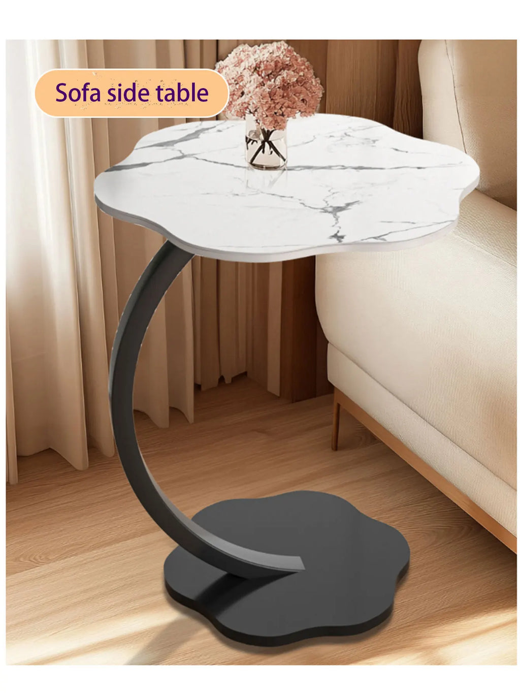 Coffee Tables Light Luxury Side Table Round Flower Bedside Table Bedside Home Study Desk Auxiliary Desk Living Room Furniture