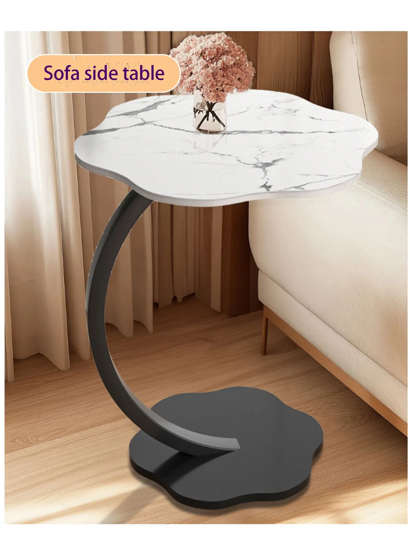 Coffee Tables Light Luxury Side Table Round Flower Bedside Table Bedside Home Study Desk Auxiliary Desk Living Room Furniture
