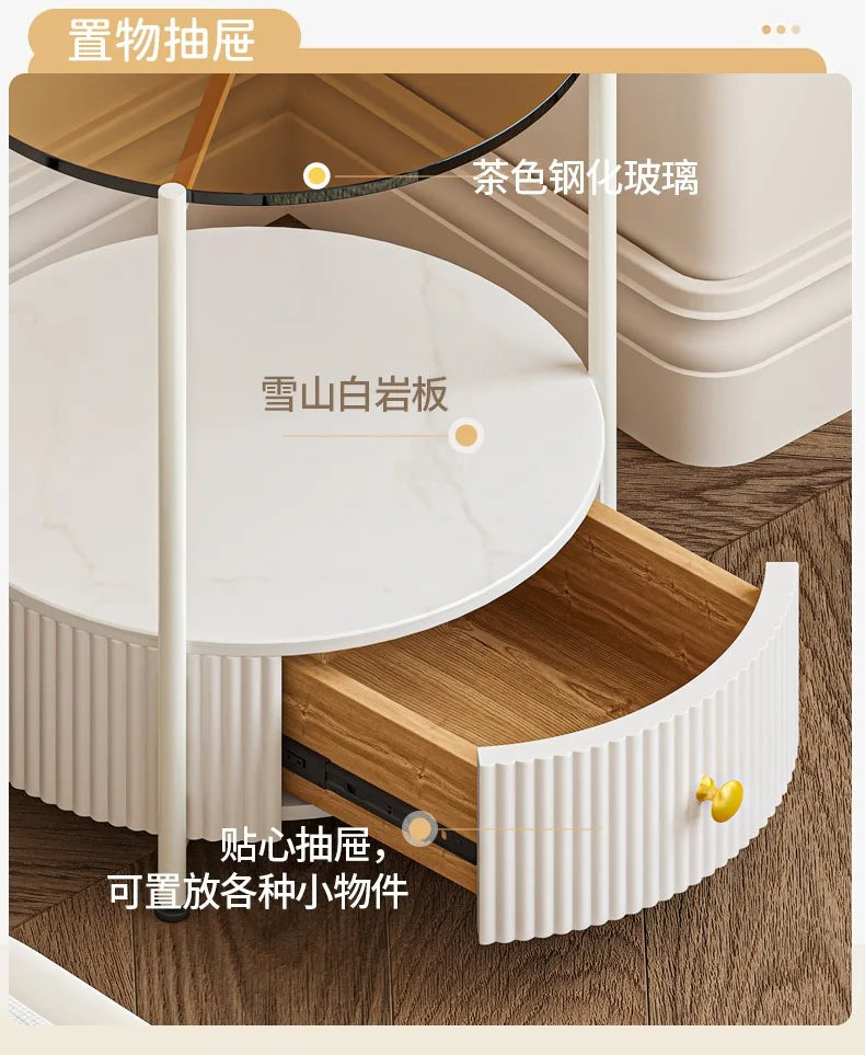 Bedroom Multifunctional Hanger Bedside Table Integrated Glass Home Bedside Coat Rack Floor Simple Cabodeiro De Chao Furniture