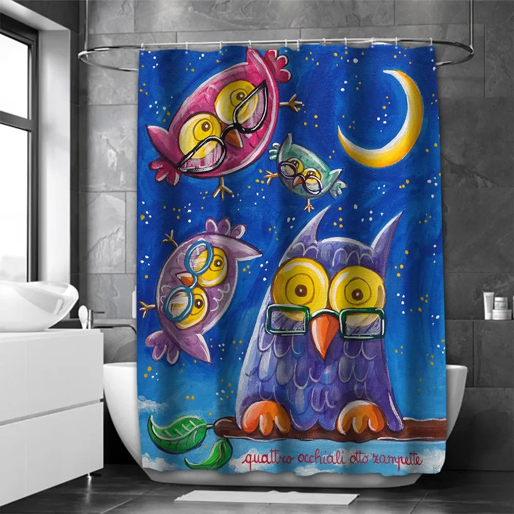 Carton Animal Bathing Curtain  Bathroom Shower Curtain Waterproof With 12 Hooks Home Deco Free Ship