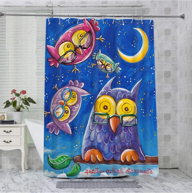 Carton Animal Bathing Curtain  Bathroom Shower Curtain Waterproof With 12 Hooks Home Deco Free Ship