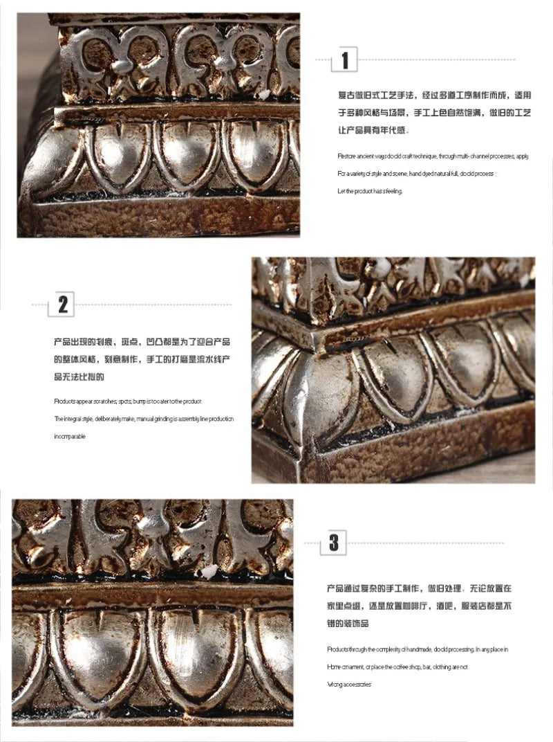 American Luxury Deer Head Decoration Crafts Deer Model Home TV Cabinet Model Room Soft Figurines Creative Miniatures Ornaments