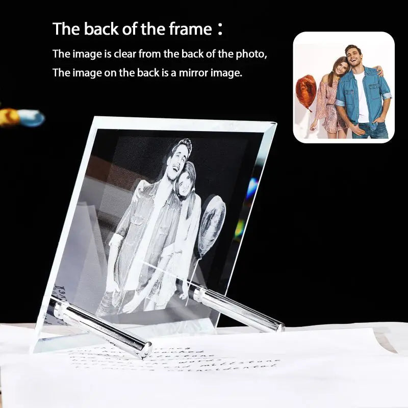 Custom Crystal Photo Frame Personalized Engraving Customized Home Deco Family Lovers Mother Birthday Anniversary Souvenir Gift