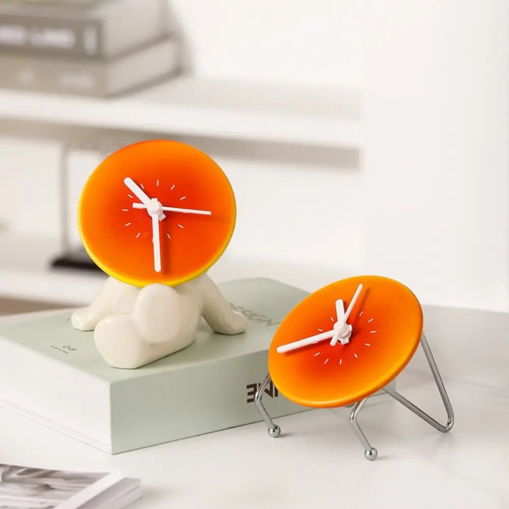 Home Decorative Creative Desktop Ceramic Clock Silent Cute Foyer Entry Clock Simple Modern Sunset Sculpture Clock Bedroom