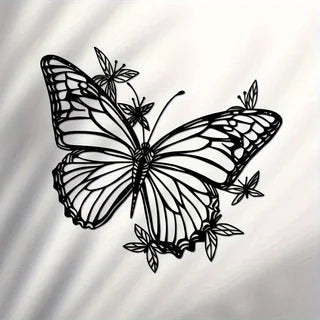 Art Deco Style Metal 1pc Butterfly Wall Art Sculpture - Creative Modern Animal-Inspired Living Room & Bedroom Wall Decor - Uniqu