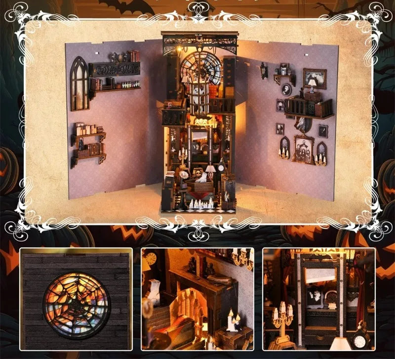 Wood DIY Hand Assembling Desktop Figurines Creative Cabin Moulding Modern Aesthetic Home Decoration Crafts Halloween Funny Gift