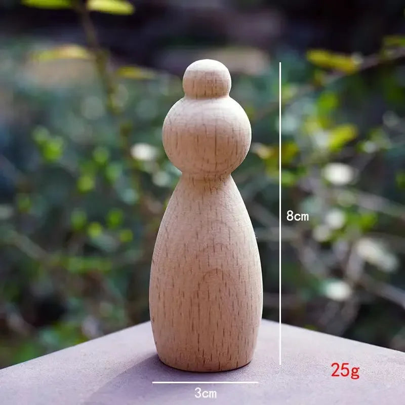 20pc Wood Decoration Wooden Crafts Unfinished Shapes Diy Peg Dolls for Painted Home Deco Madera Decoracion Dropshipping