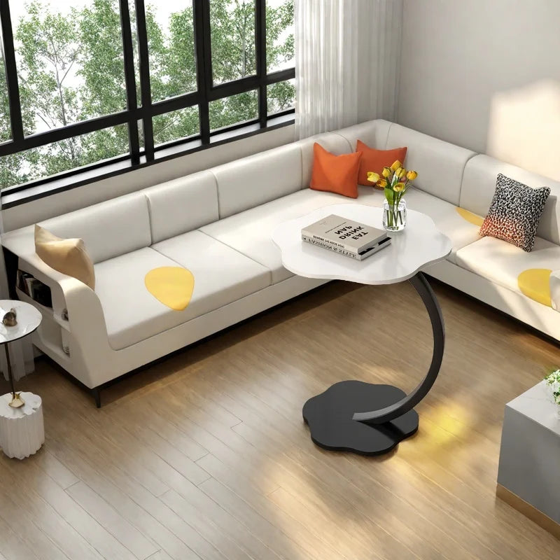 Coffee Tables Light Luxury Side Table Round Flower Bedside Table Bedside Home Study Desk Auxiliary Desk Living Room Furniture