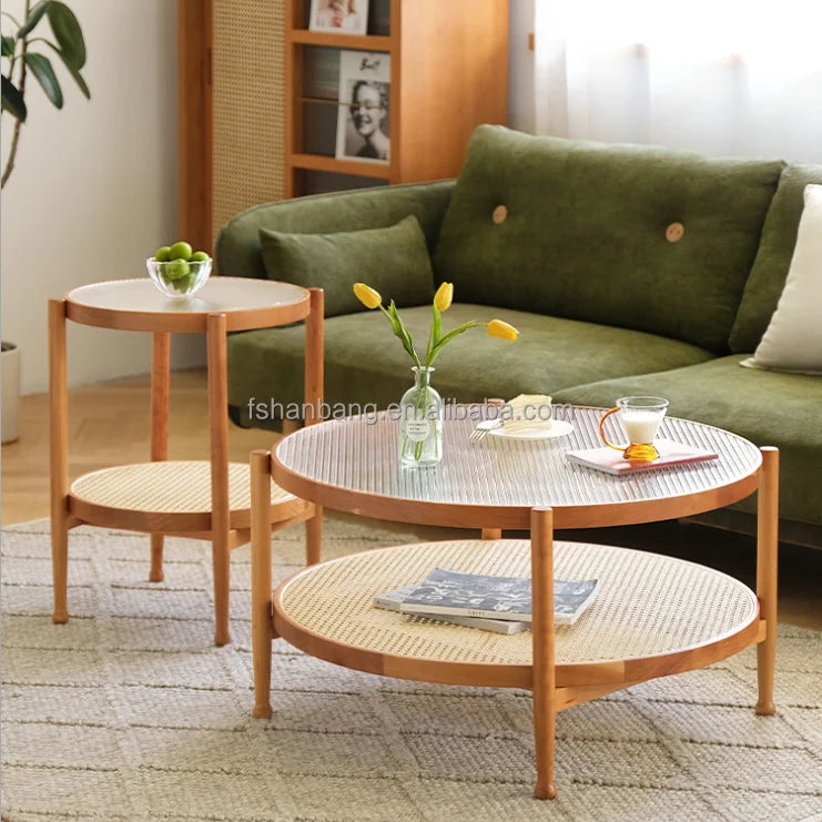 French Retro Design Sense Solid Wood Living Room Home Decoration Decoration Pieces Bedside Coffee Table