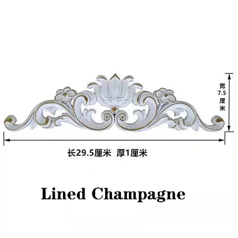Home Decoration Soft Corner Flower Non-Wood Carving Carving Decal Corner Long Inlaid Decal Door Furniture Wood Carving Decoratio