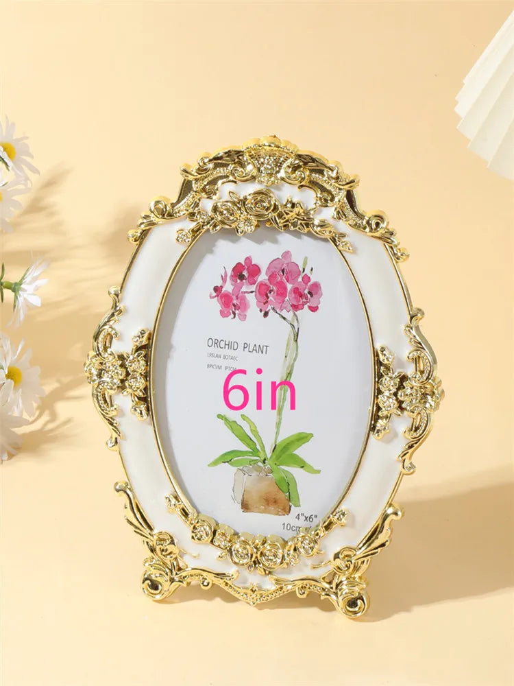 1Pcs Elegant Oil Drip Plastic Photo Frames 6in - Vintage & Modern Styles for Home Deco(Random inner paper)