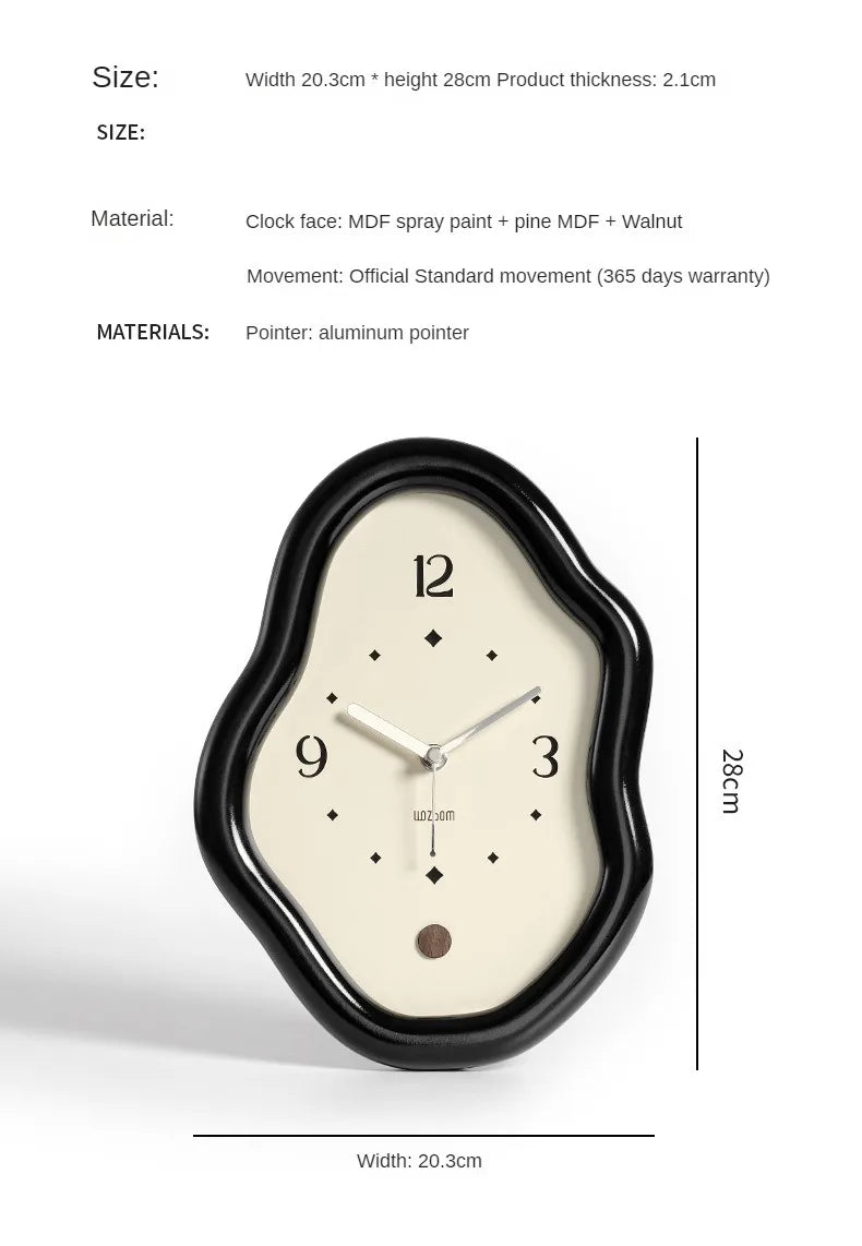 Wooden Clock Ins Simple Desktop Decoration Home Cream Style Clock Living Room Entrance Desk Clock Fun Decoration Bedroom Clock